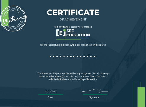 A SEE Education Group Professional Diploma certificate of achievement
